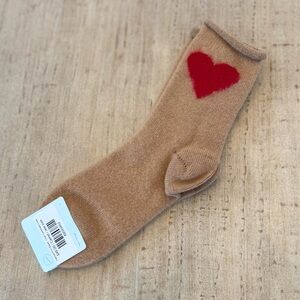 NWT Cashmere Socks with Red Heart Design